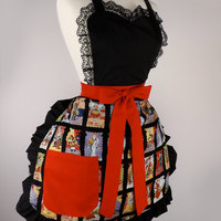 Ruffles and Skulls Loteria Skeleton Day of the Dead Apron - Thumbnail 2