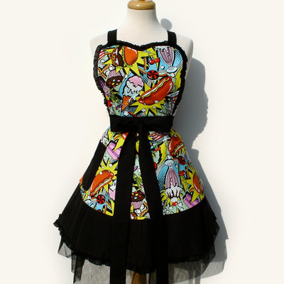 Pop Art  Retro Vintage Inspired 1950s Diner 50s Apron