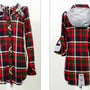 Long Sleeve Plaid Button Up Blouse - Thumbnail 2