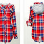 Long Sleeve Plaid Button Up Blouse - Thumbnail 3