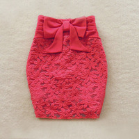 Bow Tie Embellished Shirred Skirt - Thumbnail 1