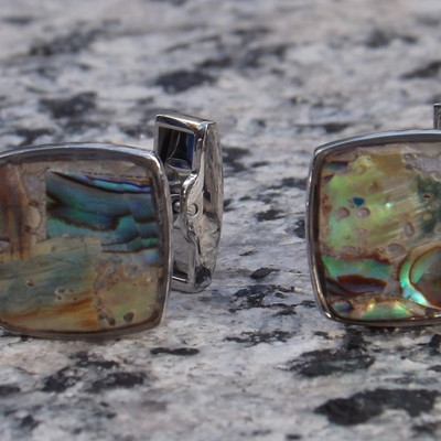 Multi-colored mother of pearl cufflinks