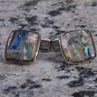 Multi-Colored Mother of Pearl Cufflinks - Thumbnail 1