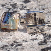 Multi-Colored Mother of Pearl Cufflinks - Thumbnail 2