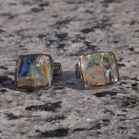 Multi-Colored Mother of Pearl Cufflinks - Thumbnail 4