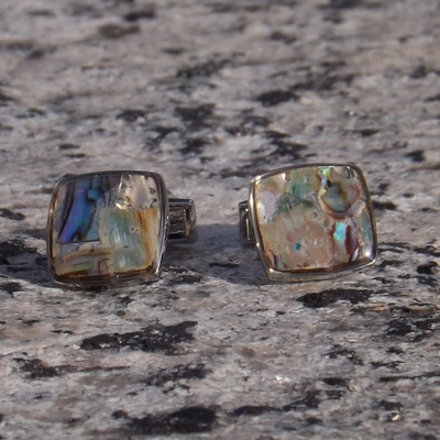 Multi-colored mother of pearl cufflinks