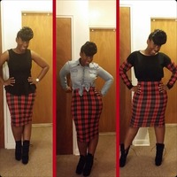 Plaid Skirt/Crop Top - Thumbnail 1