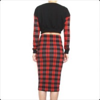 Plaid Skirt/Crop Top - Thumbnail 2