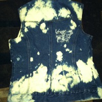 Size Medium Frayed/Acid Wash Vest with Cupcake/Ice Cream button accents - Thumbnail 1