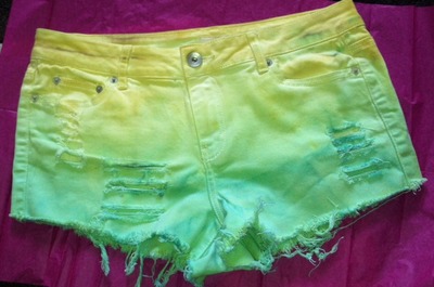 Size 10 Frayed/Dyed denim shorts
