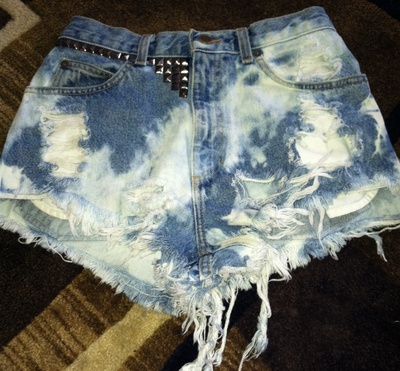Size 2 Frayed/Acid Wash/Studded Denim shorts