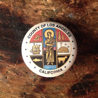 Los angeles county seal pinback button - Thumbnail 5