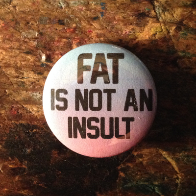 Pastel fat is not an insult pinback button