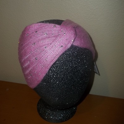 Crystal sprinkled headwrap- pink