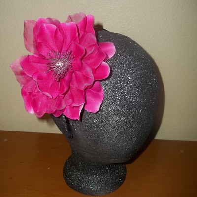 Rose accent headband-fuchsia