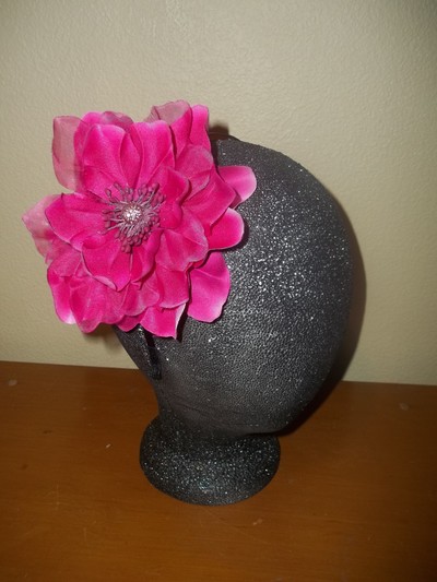 ROSE ACCENT HEADBAND-fuchsia