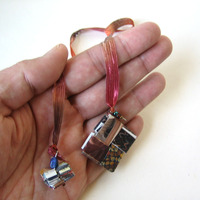 Earthy Lariat Necklace Made With Rescued Paper - Thumbnail 3