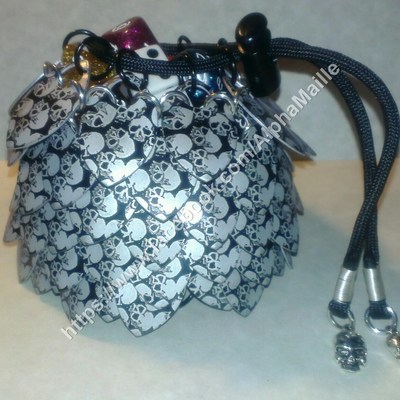 Charon's soul dice bag (laser engraved, scalemaille, chainmail)