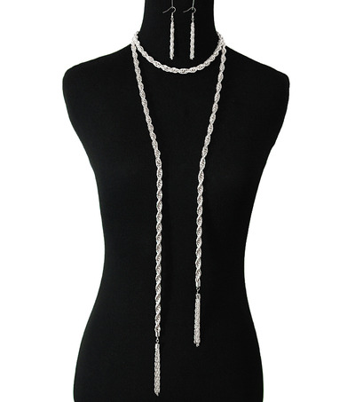 Tassel Rope Chain Necklace set