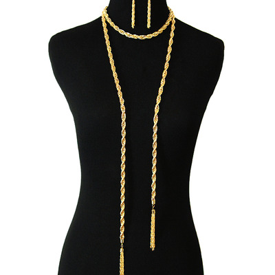 Tassel rope chain necklace set