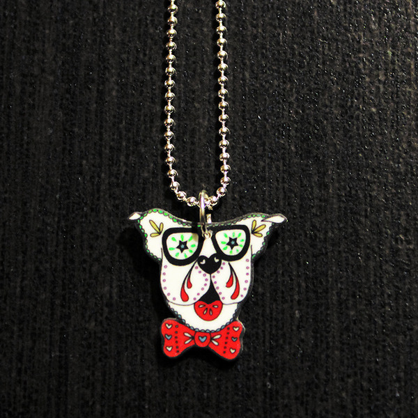 Sugar Skull Pit Bull Necklace #1