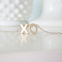 XO bracelet on gold filled chain - Thumbnail 1