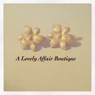 White flower earring studs!