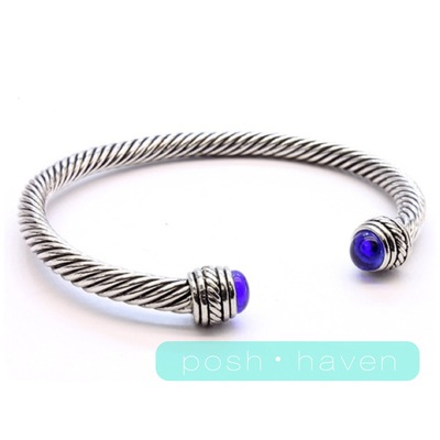 Aubrey- cobalt blue cable cuff