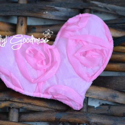 Pink rose heart headband