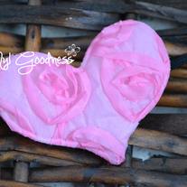 Pink Rose Heart Headband