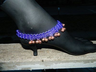 Chain maille cuff with bells