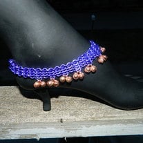Chain maille cuff with bells