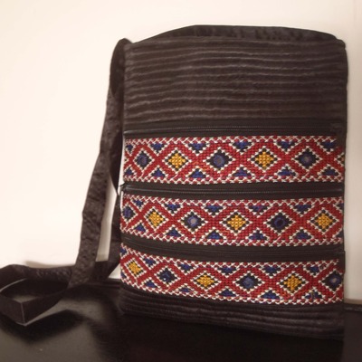 100 percent hand embrodered ipad mini sleeve sling:black