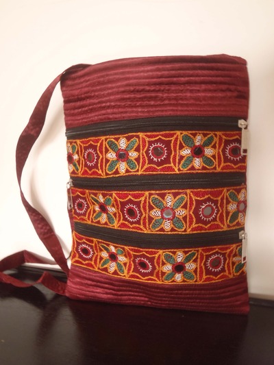 100 percent hand embrodered iPad Mini Sleeve Sling: Red