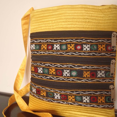 100 percent hand embrodered ipad mini sleeve sling: neon yellow