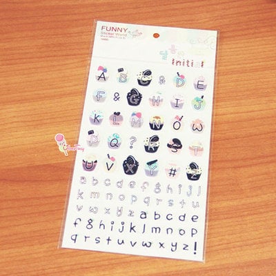 Cafe sweets alphabet squishy puffy stickers  - Thumbnail 1