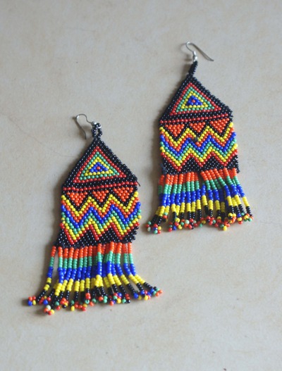 100 percent hand-made beaded earrings 