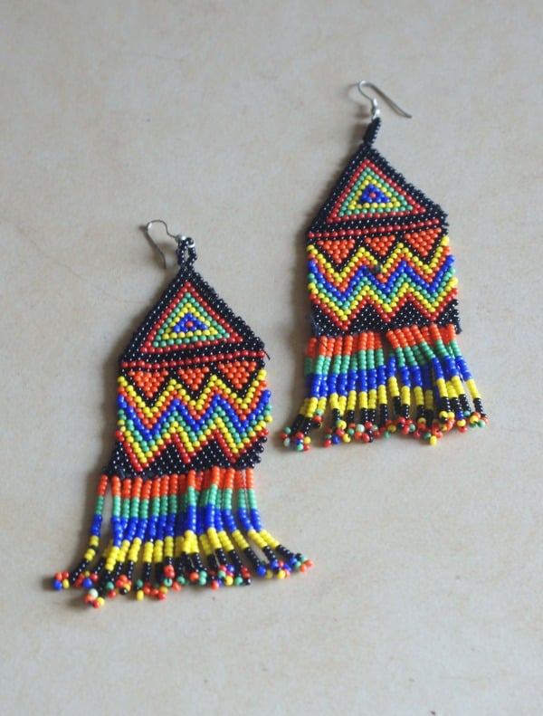 100 percent hand-made beaded earrings 