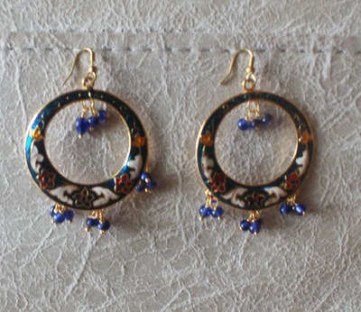 Royal enamel earrings