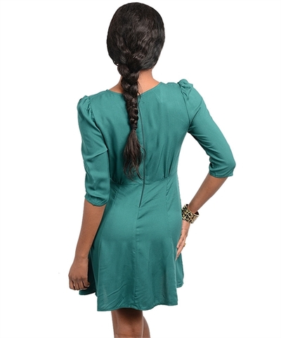 Green vintage flare dress