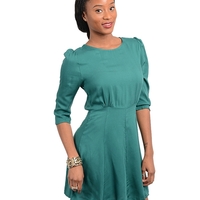 Green vintage flare dress - Thumbnail 1