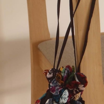 100% recycled/ upcycled flower bag made of  indian saree fabric ( with fresh unused cut indian cotton saree fabric)