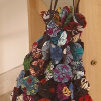 100% Recycled/ Upcycled Flower Bag made of  Indian Saree Fabric ( with fresh unused cut Indian cotton Saree fabric) - Thumbnail 1