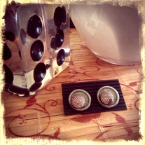 Army lattice earrings