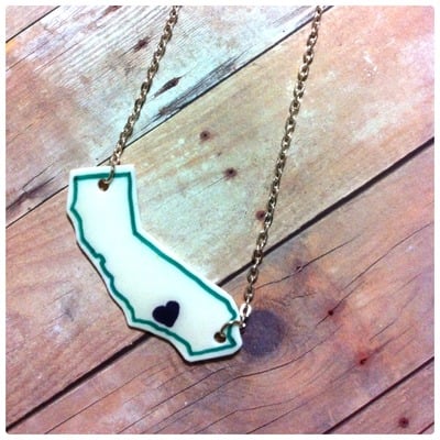 {shrinky dink} california love necklace