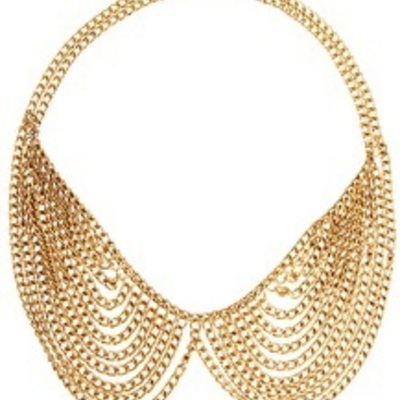 Multi-layer rounded chain collar necklace