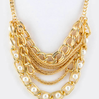 Chains & Pearls Necklace Set - Thumbnail 1