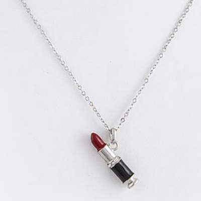 Charming lipstick necklace