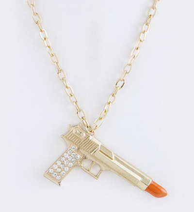 Lipstick Gun Charm Necklace