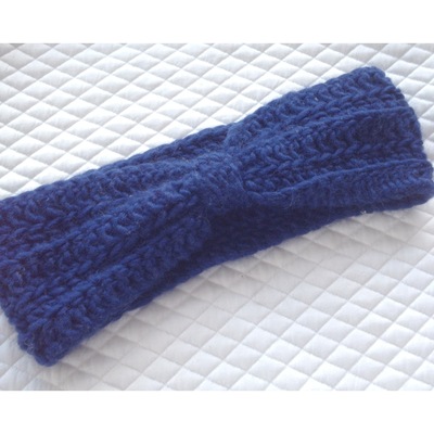 Bow headband in dark blue 